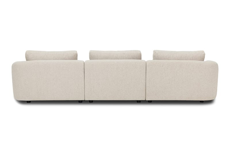Milano 5-personers Afrundet Venstrevendt L-sofa med Lav Ryg i Beige Boucle - Møbler - Sofaer - Sofa med chaiselong