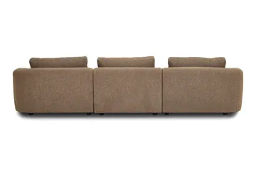 Milano 5-personers Afrundet Venstrevendt L-sofa med Lav Ryg i Brun Bouclé - Brun - Møbler - Sofaer - Sofa med chaiselong