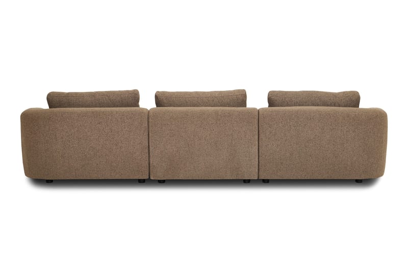 Milano 5-personers Afrundet Venstrevendt L-sofa med Lav Ryg i Brun Bouclé - Brun - Møbler - Sofaer - Sofa med chaiselong