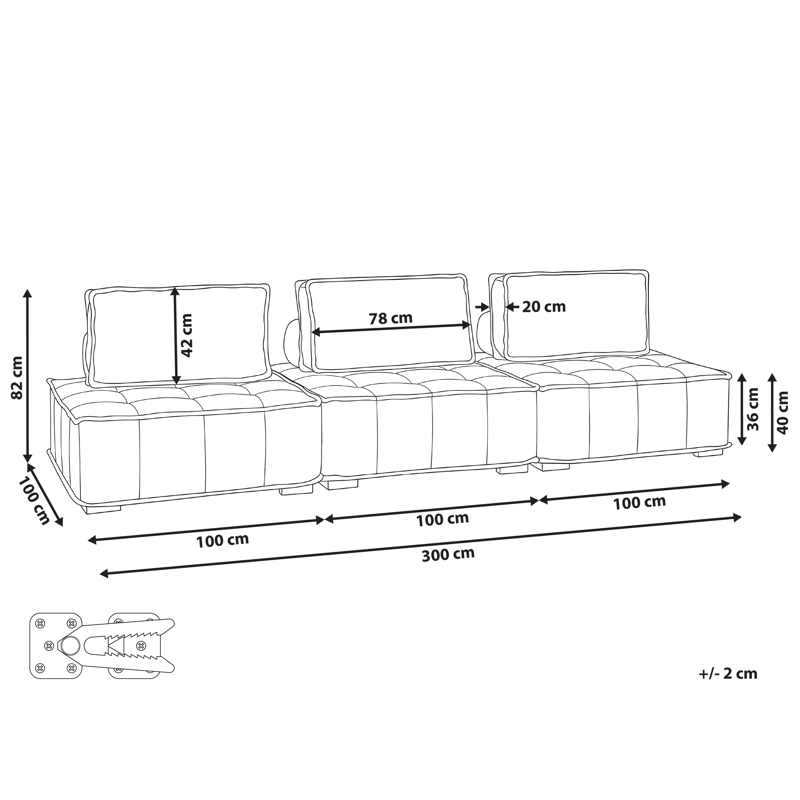 3-personers sofa Tibro - Off-White - Møbler - Sofaer - Modulsofaer - Komplet modulsofa