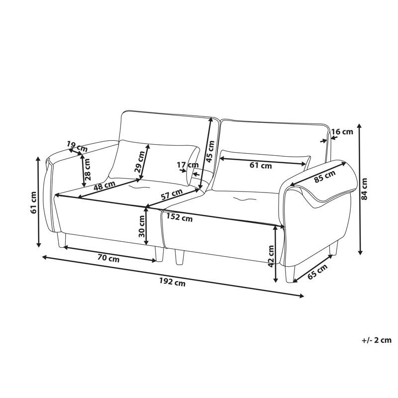 3-personers sofa Wetlan - Mørkegrå - Møbler - Sofaer - 3 personers sofa