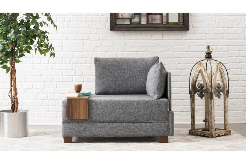 Algeria lænestol Højre - Grå - Møbler - Sofaer - Modulsofaer - Andre moduler til modulsofa