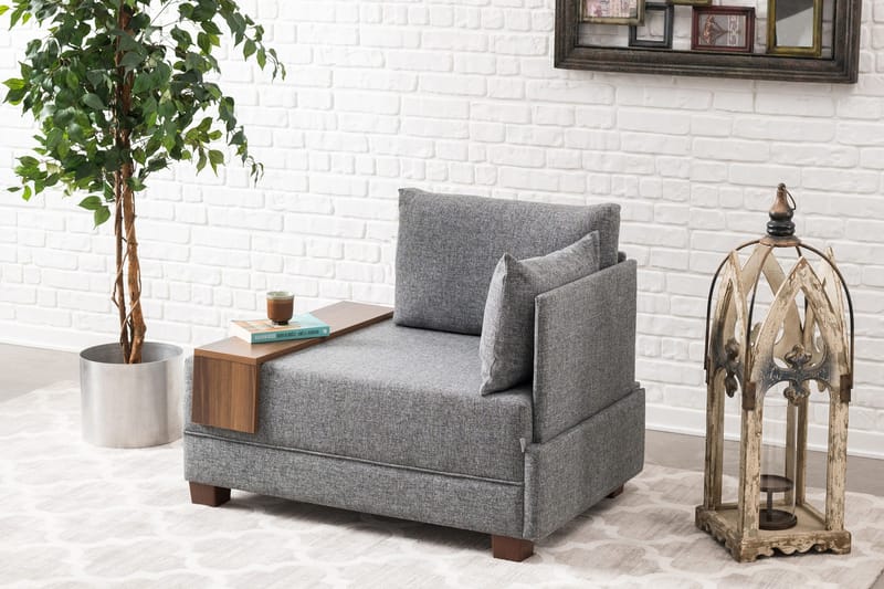 Algeria lænestol Højre - Grå - Møbler - Sofaer - Modulsofaer - Andre moduler til modulsofa