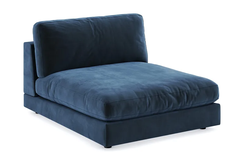 Arken 1-personers Divanmodul i Fløjl - Blå - Møbler - Sofaer - Modulsofaer - Andre moduler til modulsofa
