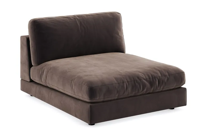 Arken 1-personers Divanmodul i Fløjl - Brun - Møbler - Sofaer - Modulsofaer - Andre moduler til modulsofa