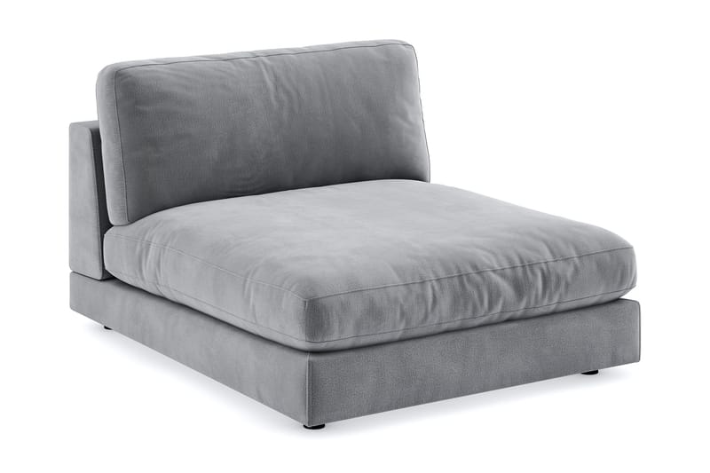 Arken 1-personers Divanmodul i Fløjl - Lysegrå - Møbler - Sofaer - Modulsofaer - Andre moduler til modulsofa