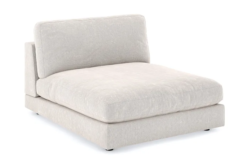 Arken 1-personers Divanmodul i Fløjl, Cremehvid