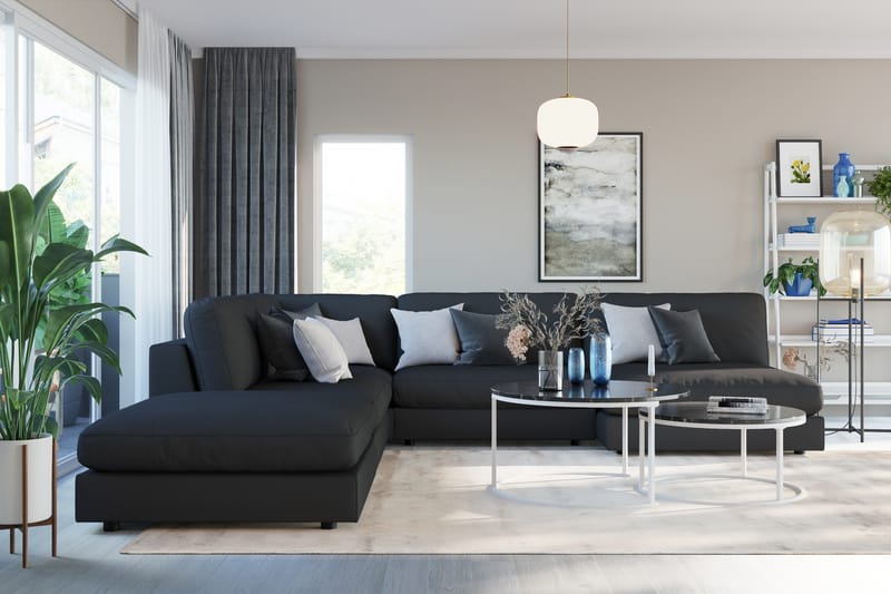 Arken 2-personers Chaiselongmodul i Stof - Sort - Møbler - Sofaer - Modulsofaer - Andre moduler til modulsofa