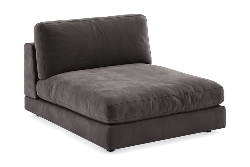 Arken 2-personers Chaiselongmodul i Fløjl - Mørkegrå - Møbler - Sofaer - Modulsofaer - Andre moduler til modulsofa