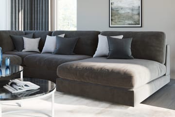 Arken 2-personers Chaiselongmodul i Fløjl - Mørkegrå - Møbler - Sofaer - Modulsofaer - Andre moduler til modulsofa