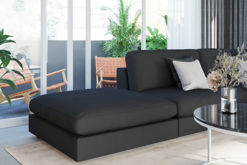 Arken Chaiselong - Sort Linned - Møbler - Sofaer - Modulsofaer - Andre moduler til modulsofa