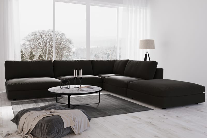 Arken Chaiselong - Sort Linned - Møbler - Sofaer - Modulsofaer - Andre moduler til modulsofa