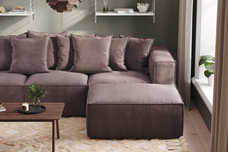 Cubo 1-personers Højremodul i Fløjl 108 cm bred - Mørkegrå - Møbler - Sofaer - Modulsofaer - Andre moduler til modulsofa