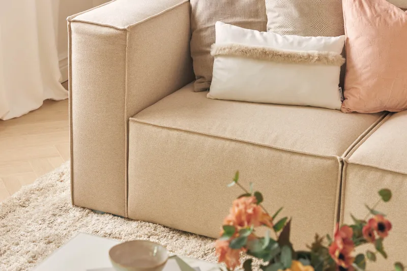 Cubo 1-personers Højremodul i Stof 108 cm bred - Beige - Møbler - Sofaer - Modulsofaer - Andre moduler til modulsofa