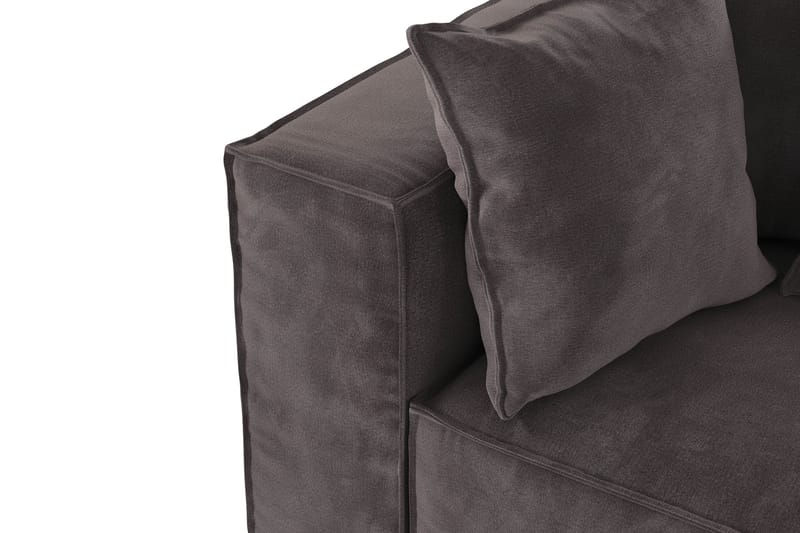 Cubo 1-personers Venstremodul i Fløjl 108 cm bred - Mørkegrå - Møbler - Sofaer - Modulsofaer - Andre moduler til modulsofa