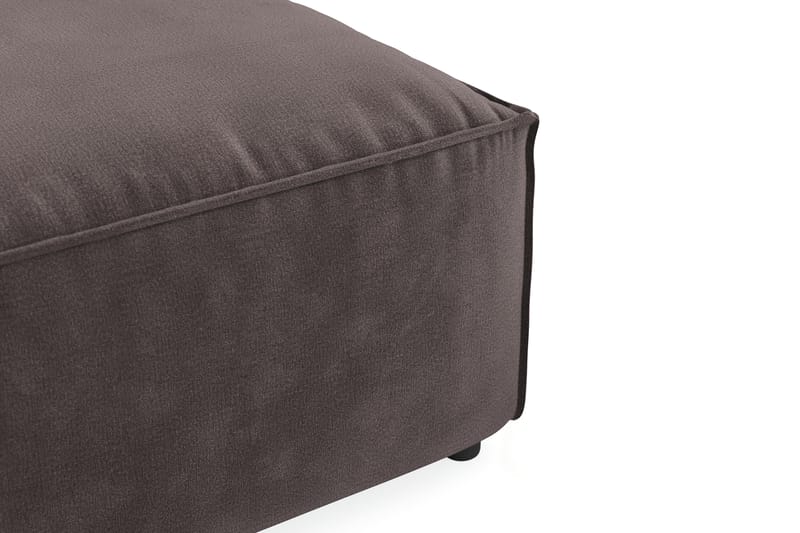 Cubo 1-personers Rektangulær Fodskammelmodul i Fløjl 80 cm bred - Mørkegrå - Møbler - Sofaer - Modulsofaer - Andre moduler til modulsofa