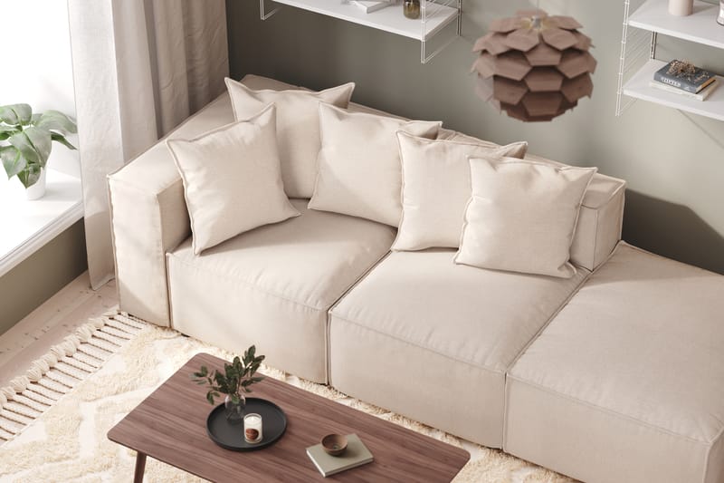 Cubo 1-personers Venstremodul i Stof 108 cm bred - Beige - Møbler - Sofaer - Modulsofaer - Andre moduler til modulsofa