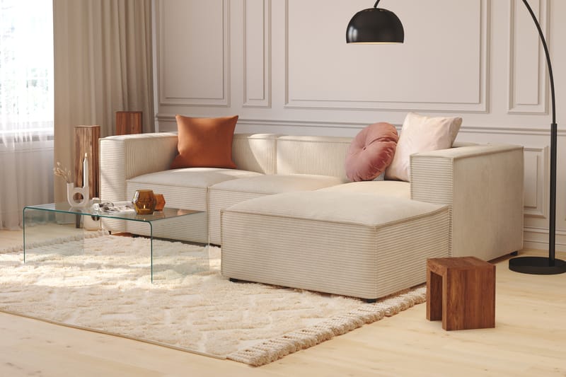 Cubo 1-personers Rektangulær Fodskammelmodul i Manchester 80 cm bred - Beige - Møbler - Sofaer - Modulsofaer - Andre moduler til modulsofa