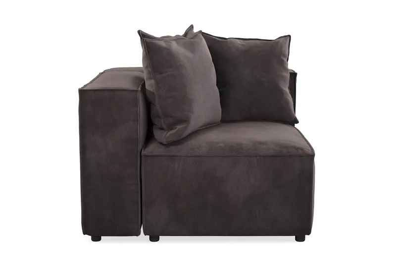 Cubo 1-personers Højremodul i Fløjl 108 cm bred - Mørkegrå - Møbler - Sofaer - Modulsofaer - Andre moduler til modulsofa