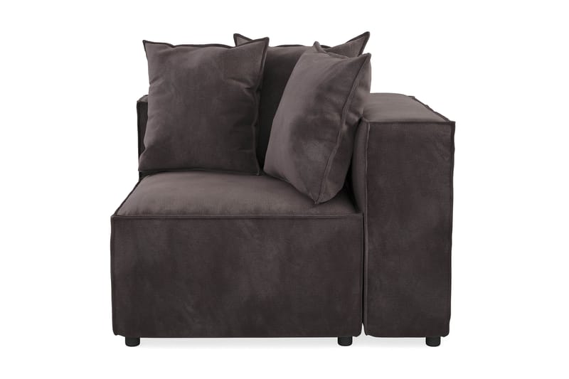 Cubo 1-personers Højremodul i Fløjl 108 cm bred - Mørkegrå - Møbler - Sofaer - Modulsofaer - Andre moduler til modulsofa