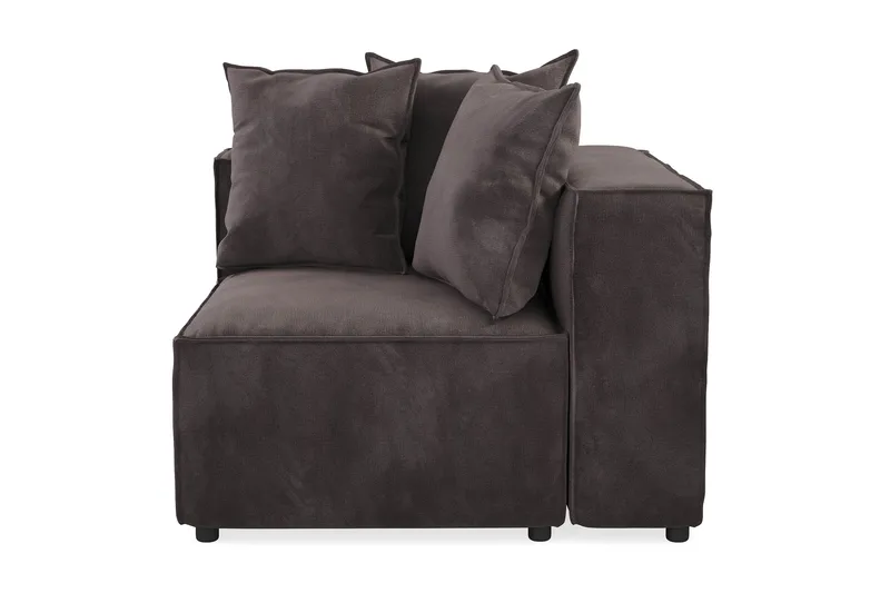 Cubo 1-personers Højremodul i Fløjl 108 cm bred - Mørkegrå - Møbler - Sofaer - Modulsofaer - Andre moduler til modulsofa