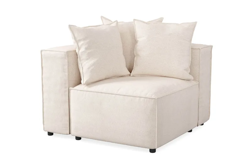 Cubo 1-personers Venstremodul i Stof 108 cm bred - Beige - Møbler - Sofaer - Modulsofaer - Andre moduler til modulsofa