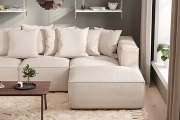 Cubo 1-personers Højremodul i Stof 108 cm bred - Beige - Møbler - Sofaer - Modulsofaer - Andre moduler til modulsofa