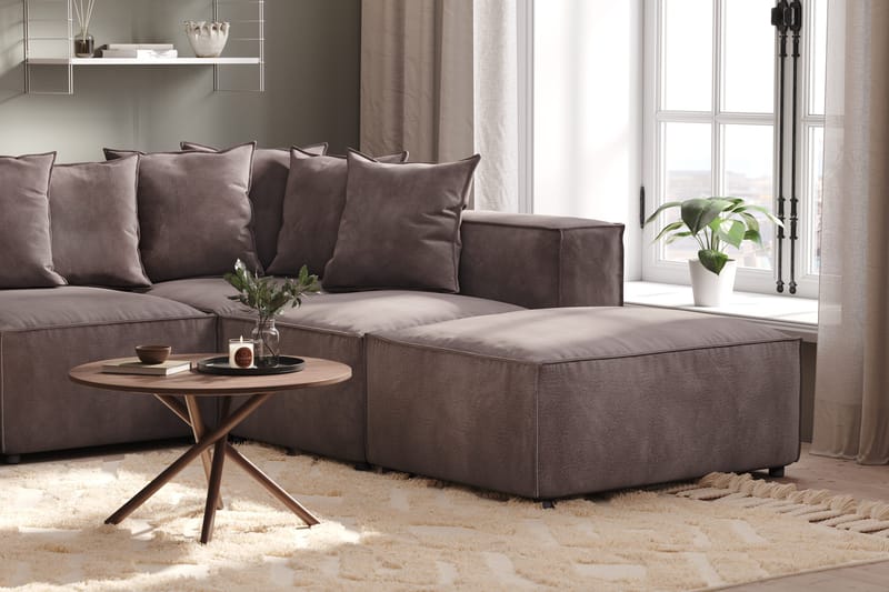Cubo 1-personers Venstremodul i Fløjl 108 cm bred - Mørkegrå - Møbler - Sofaer - Modulsofaer - Andre moduler til modulsofa