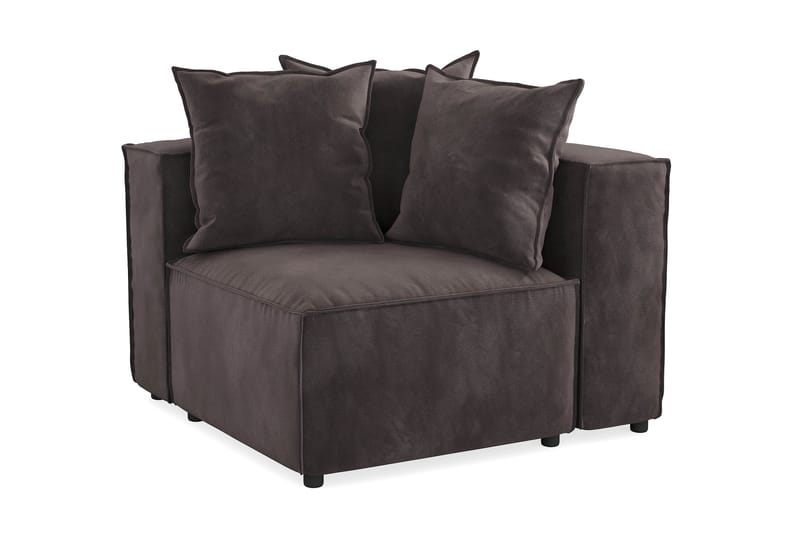 Cubo 1-personers Højremodul i Fløjl 108 cm bred - Mørkegrå - Møbler - Sofaer - Modulsofaer - Andre moduler til modulsofa