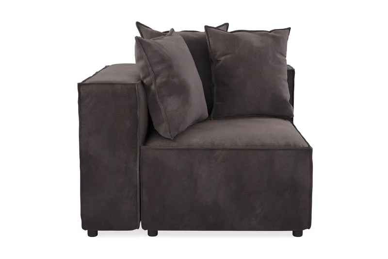 Cubo 1-personers Venstremodul i Fløjl 108 cm bred - Mørkegrå - Møbler - Sofaer - Modulsofaer - Andre moduler til modulsofa