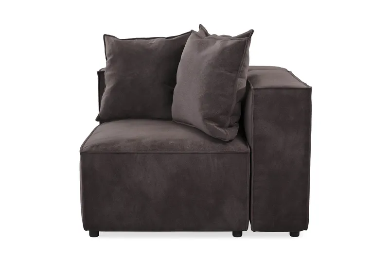 Cubo 1-personers Venstremodul i Fløjl 108 cm bred - Mørkegrå - Møbler - Sofaer - Modulsofaer - Andre moduler til modulsofa