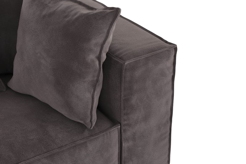 Cubo 1-personers Højremodul i Fløjl 108 cm bred - Mørkegrå - Møbler - Sofaer - Modulsofaer - Andre moduler til modulsofa