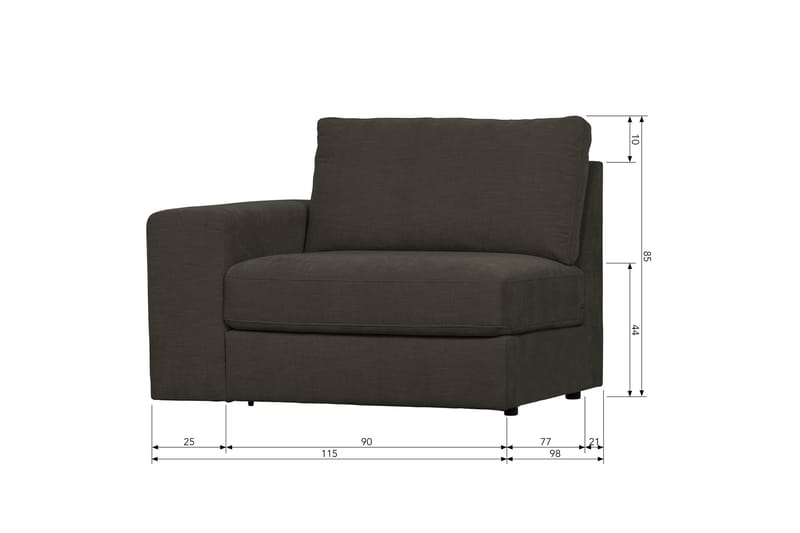 Kielstra Venstremodul - Antracit - Møbler - Sofaer - Modulsofaer - Andre moduler til modulsofa