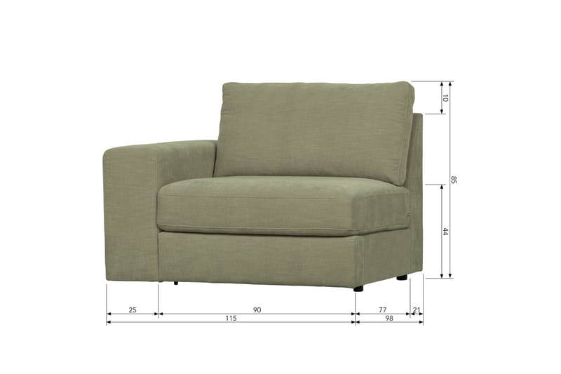 Kielstra Venstremodul - Grøn - Møbler - Sofaer - Modulsofaer - Andre moduler til modulsofa