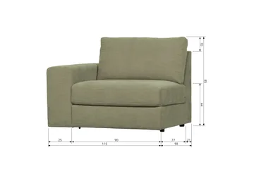Kielstra Venstremodul - Grøn - Møbler - Sofaer - Modulsofaer - Andre moduler til modulsofa