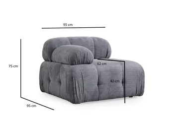 Belgin Højremodul 95 cm - Grå - Møbler - Sofaer - Modulsofaer - Andre moduler til modulsofa