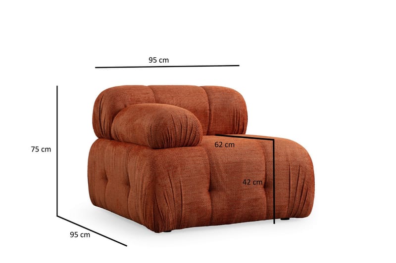 Belgin Højremodul 95 cm - Orange - Møbler - Sofaer - Modulsofaer - Andre moduler til modulsofa