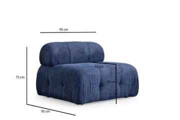 Belgin Midtermodul 95 cm - Blå - Møbler - Sofaer - Modulsofaer - Midtermodul