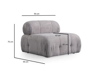 Belgin Midtermodul 95 cm - Lys grå - Møbler - Sofaer - Modulsofaer - Midtermodul