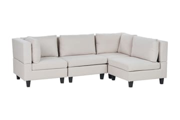 Buck 4-personers L-formet Modulsofa med Chaiselong og Hjørnesofa i Stof - Beige|Sort - Møbler - Sofaer - Modulsofaer - Komplet modulsofa