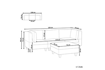 Buck Modulsofa 3-personers - Beige/Sort - Møbler - Sofaer - Modulsofaer - Komplet modulsofa