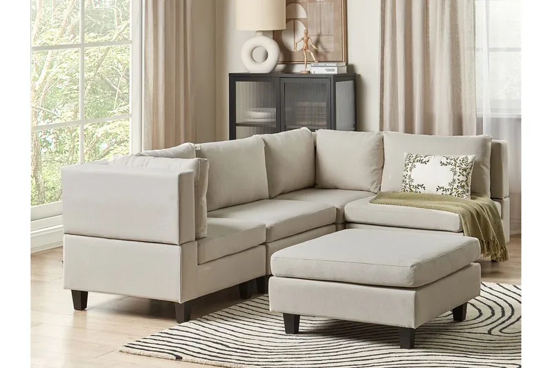 Buck Modulsofa 4-personers - Beige/Sort - Møbler - Sofaer - Modulsofaer - Komplet modulsofa