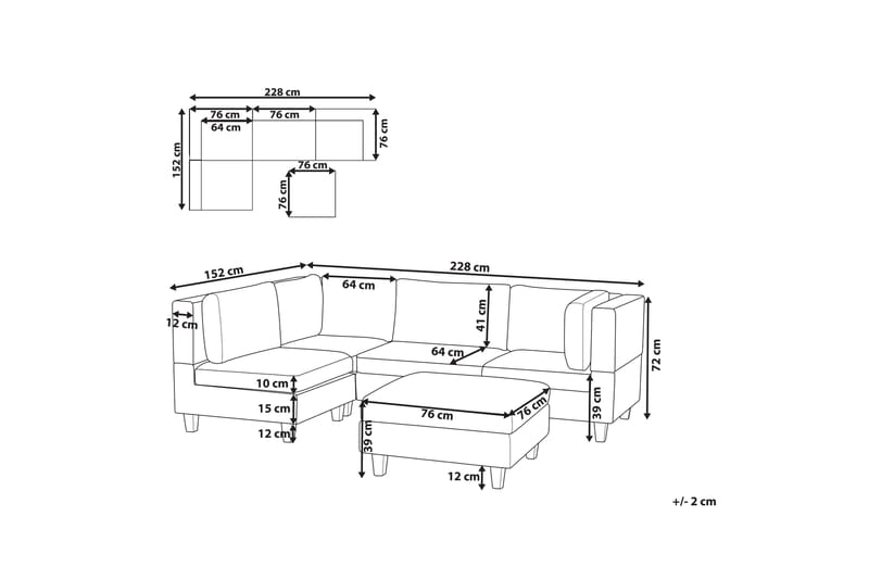 Buck Modulsofa 4-personers - Grå - Møbler - Sofaer - Modulsofaer - Komplet modulsofa