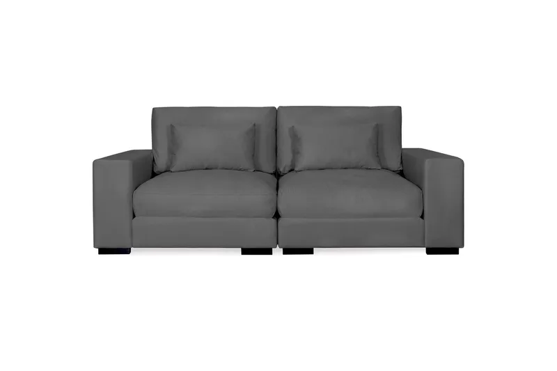 Dubai 2-personers sofa velour ekstra dyb, Mørkegrå