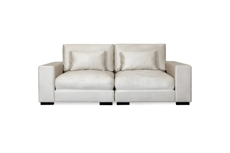 Dubai 2-personers sofa velour ekstra dyb, Hvid