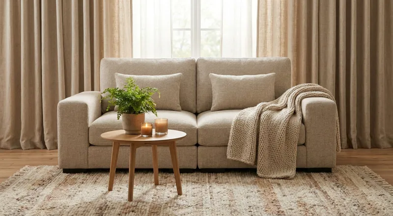 Dubai 2-personers sofa ekstra dyb i Chenille - Beige - Møbler - Sofaer - Modulsofaer - Komplet modulsofa