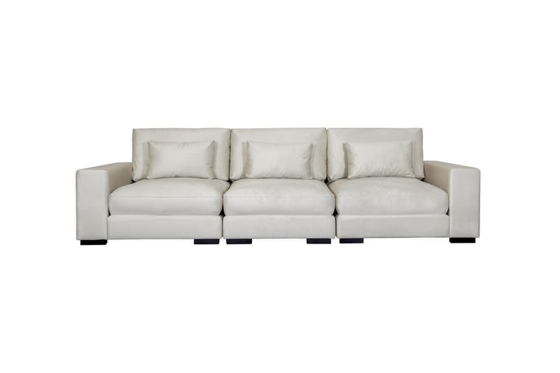 Dubai 3-personers sofa velour ekstra dyb, Hvid
