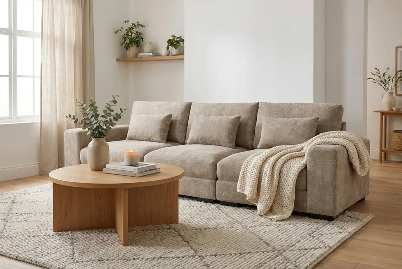Dubai 3-personers sofa ekstra dyb i Chenille - Brun - Møbler - Sofaer - Modulsofaer - Komplet modulsofa