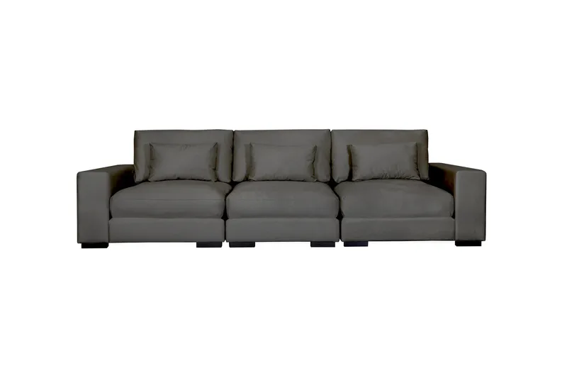 Dubai 3-personers sofa velour ekstra dyb, Mørkegrå