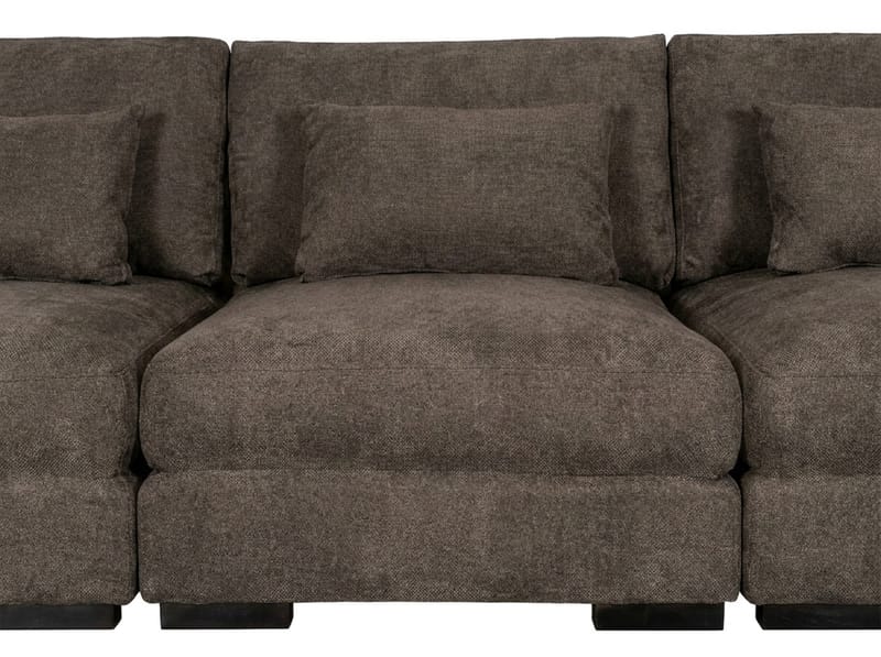 Dubai 3-personers sofa ekstra dyb i Chenille - Mørkebrun - Møbler - Sofaer - Modulsofaer - Komplet modulsofa